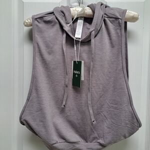 Halara Gray Sleeveless Hoodie Top